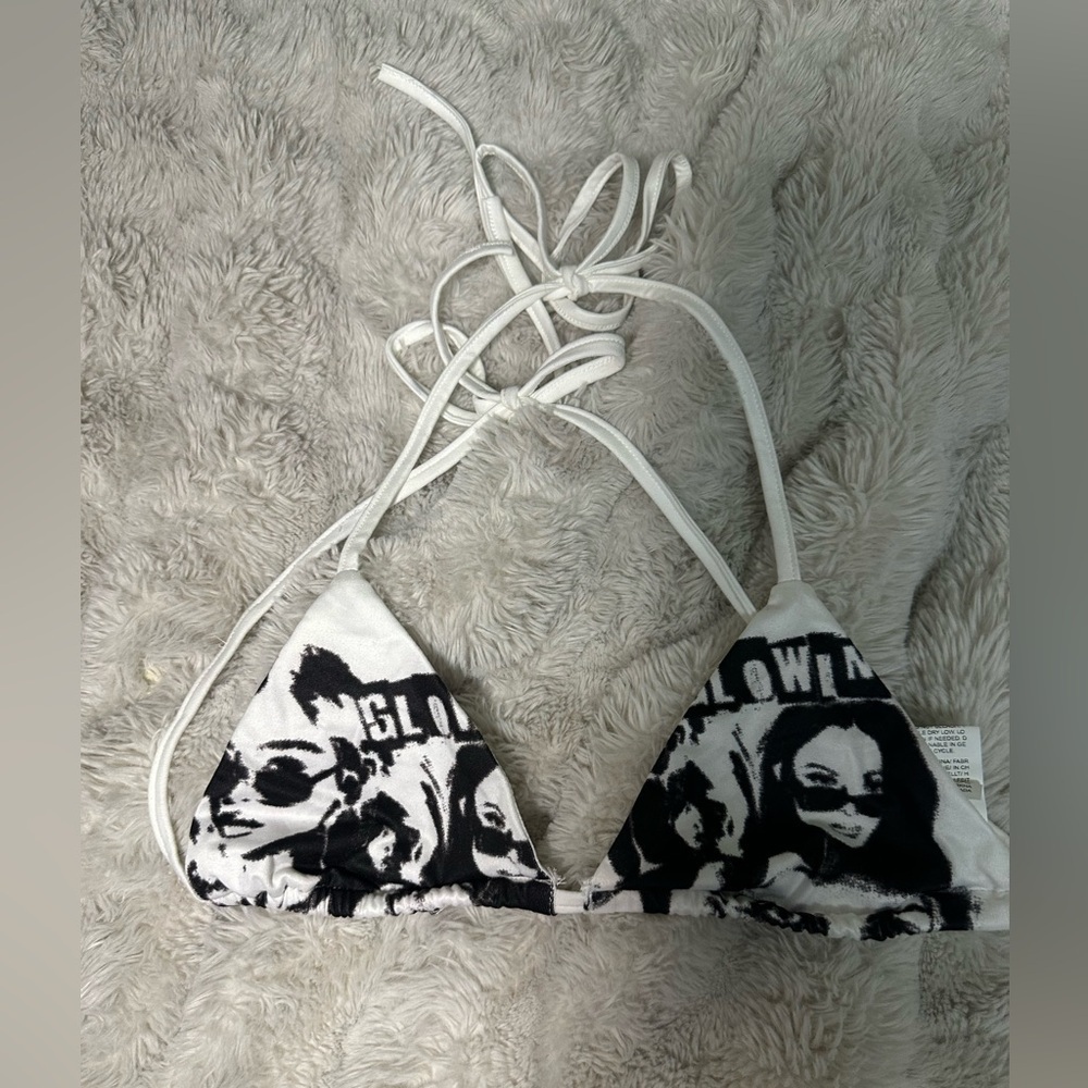 Graphic Black and White Triangle bralette top